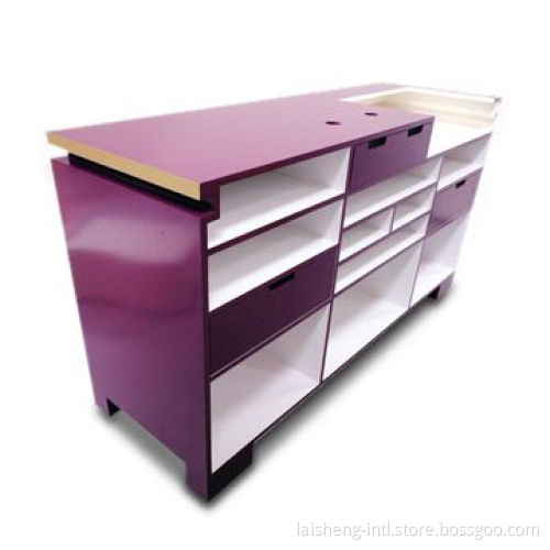 Checkout Counter Cash Desk with T12mm Toughened Glass TopNew